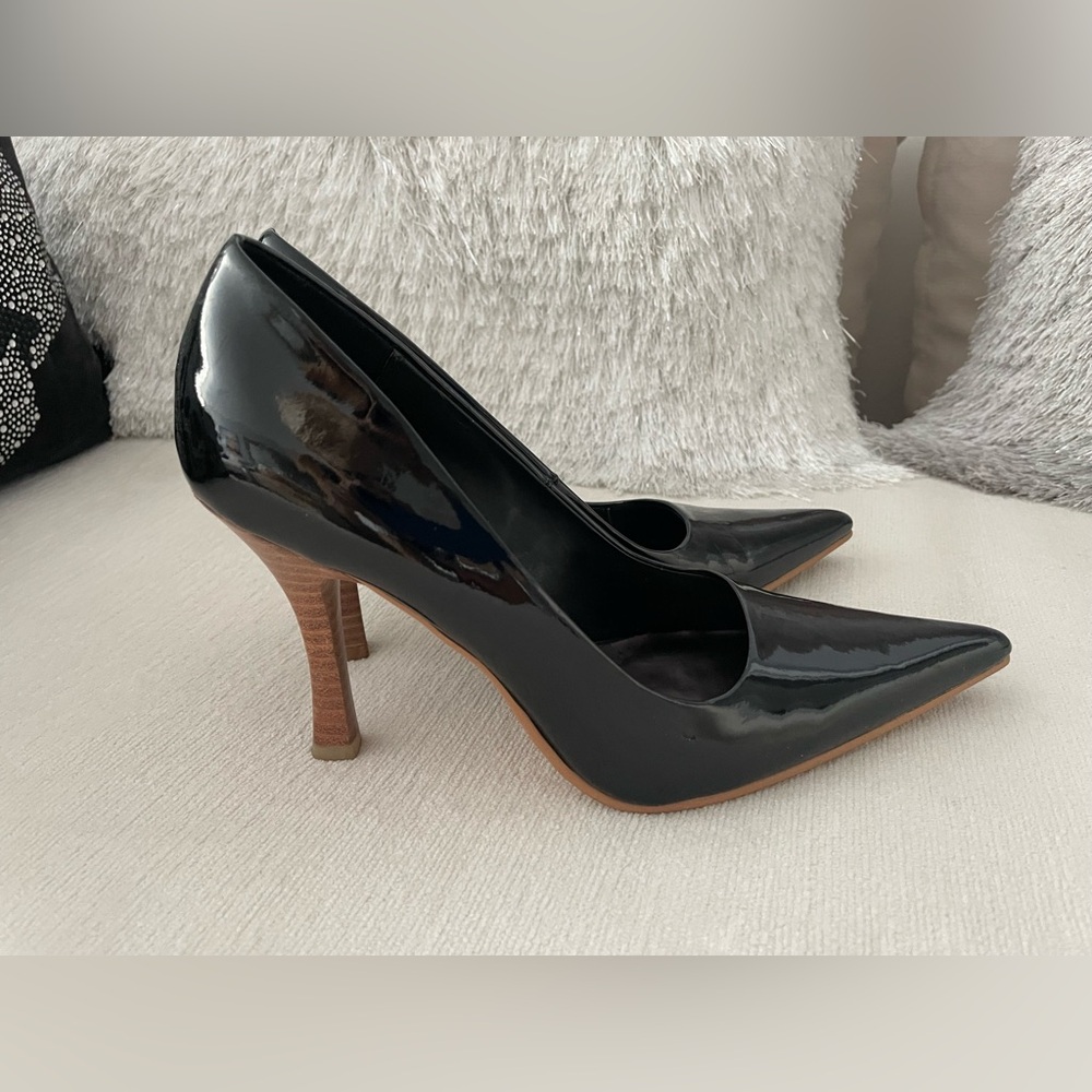 MIA Glossy Black Stiletto Heels